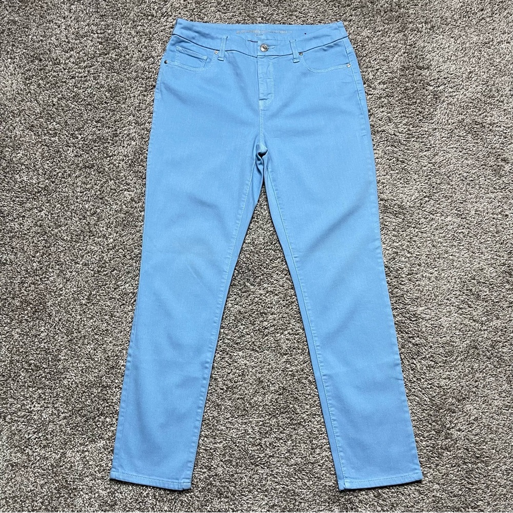 Chico's So Slimming Girlfriend Ankle Light Blue Stretch Jeans Size 0